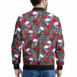 Rose Branch Skull Pattern Print Men's Bomber Jacket