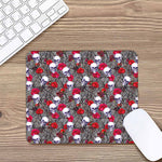 Rose Branch Skull Pattern Print Mouse Pad