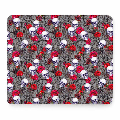 Rose Branch Skull Pattern Print Mouse Pad