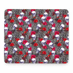 Rose Branch Skull Pattern Print Mouse Pad