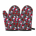 Rose Branch Skull Pattern Print Oven Mitts