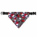 Rose Branch Skull Pattern Print Over The Collar Dog Bandana