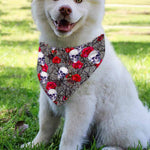 Rose Branch Skull Pattern Print Over The Collar Dog Bandana