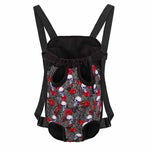 Rose Branch Skull Pattern Print Pet Carrier Backpack
