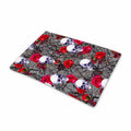 Rose Branch Skull Pattern Print Pet Cooling Mat Cover