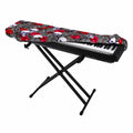 Rose Branch Skull Pattern Print Piano Keyboard Cover