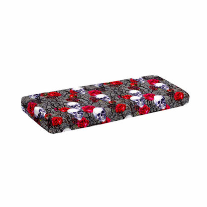Rose Branch Skull Pattern Print Piano Keyboard Cover