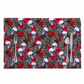 Rose Branch Skull Pattern Print Placemat