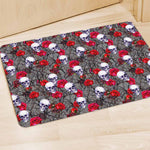 Rose Branch Skull Pattern Print Polyester Doormat