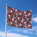 Rose Branch Skull Pattern Print Polyester Flag