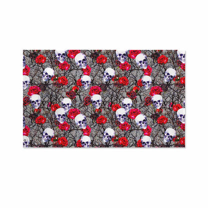 Rose Branch Skull Pattern Print Polyester Flag