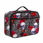 Rose Branch Skull Pattern Print Portable Lunch Bag