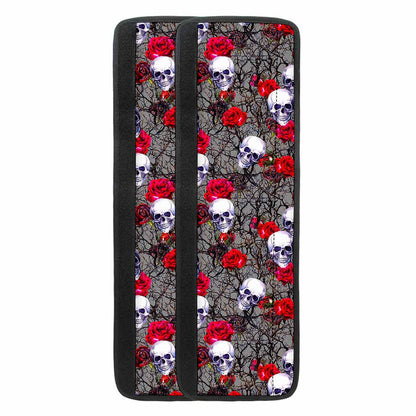 Rose Branch Skull Pattern Print Refrigerator Handle Covers