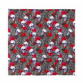 Rose Branch Skull Pattern Print Silk Bandana