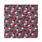 Rose Branch Skull Pattern Print Silk Bandana
