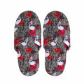 Rose Branch Skull Pattern Print Slippers