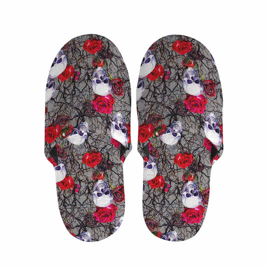 Rose Branch Skull Pattern Print Slippers