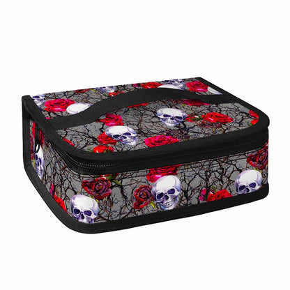 Rose Branch Skull Pattern Print Small Lunch Bag