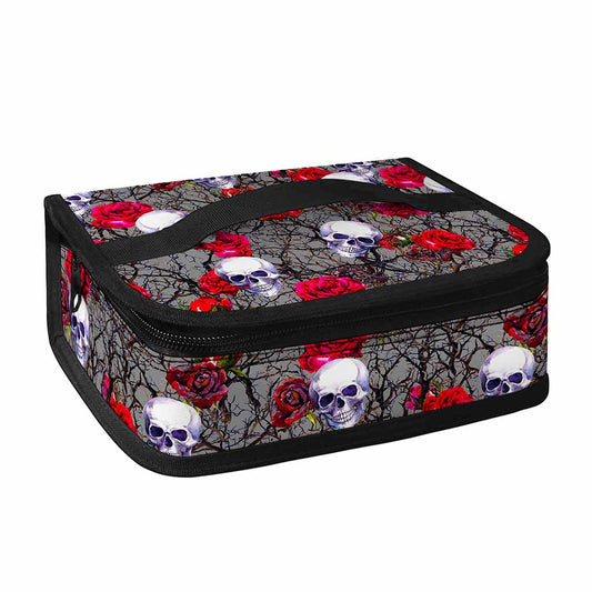 Rose Branch Skull Pattern Print Small Lunch Bag