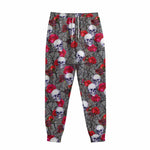 Rose Branch Skull Pattern Print Sweatpants