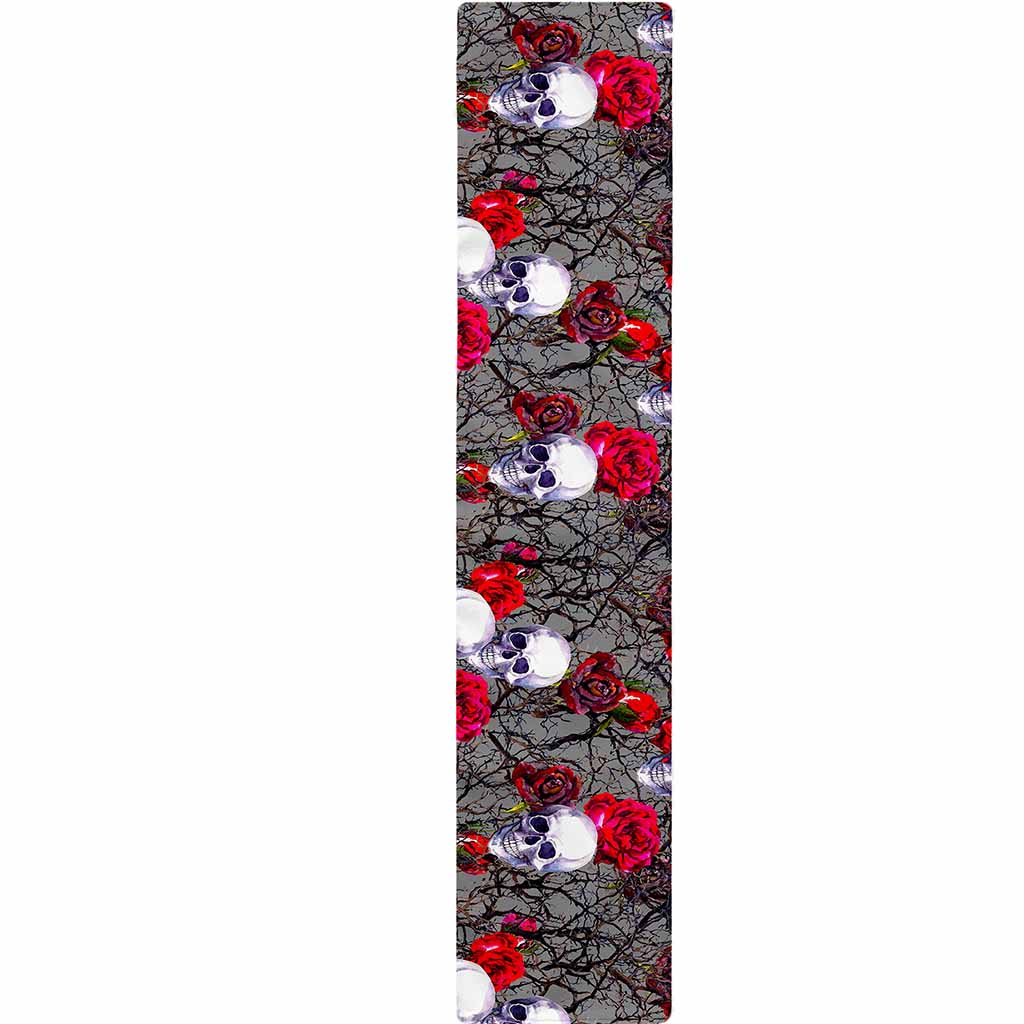 Rose Branch Skull Pattern Print Table Runner