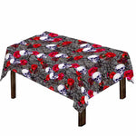 Rose Branch Skull Pattern Print Tablecloth