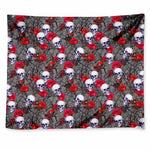 Rose Branch Skull Pattern Print Tapestry