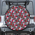 Rose Branch Skull Pattern Print Tire Cover