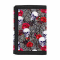 Rose Branch Skull Pattern Print Trifold Wallet