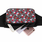 Rose Branch Skull Pattern Print Waist Bag