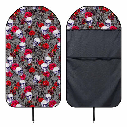 Rose Branch Skull Pattern Print Waterproof Car Seat Cover