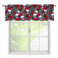 Rose Branch Skull Pattern Print Window Valance