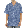 Rose Denim Jeans Pattern Print Aloha Shirt