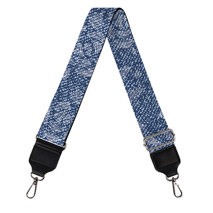 Rose Denim Jeans Pattern Print Bag Strap