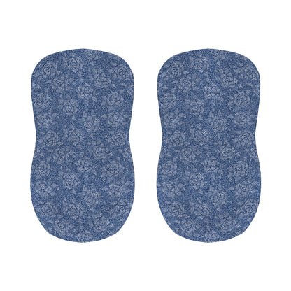 Rose Denim Jeans Pattern Print Bar Stool Covers
