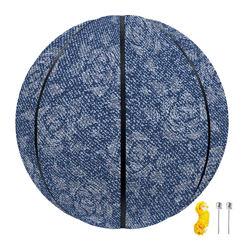 Rose Denim Jeans Pattern Print Basketball