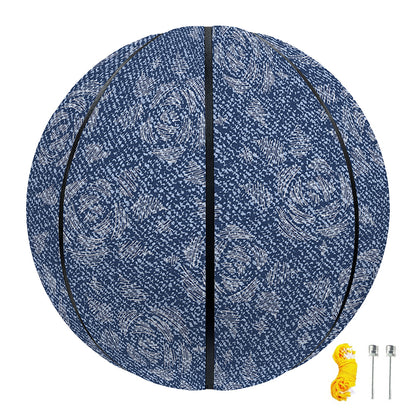 Rose Denim Jeans Pattern Print Basketball