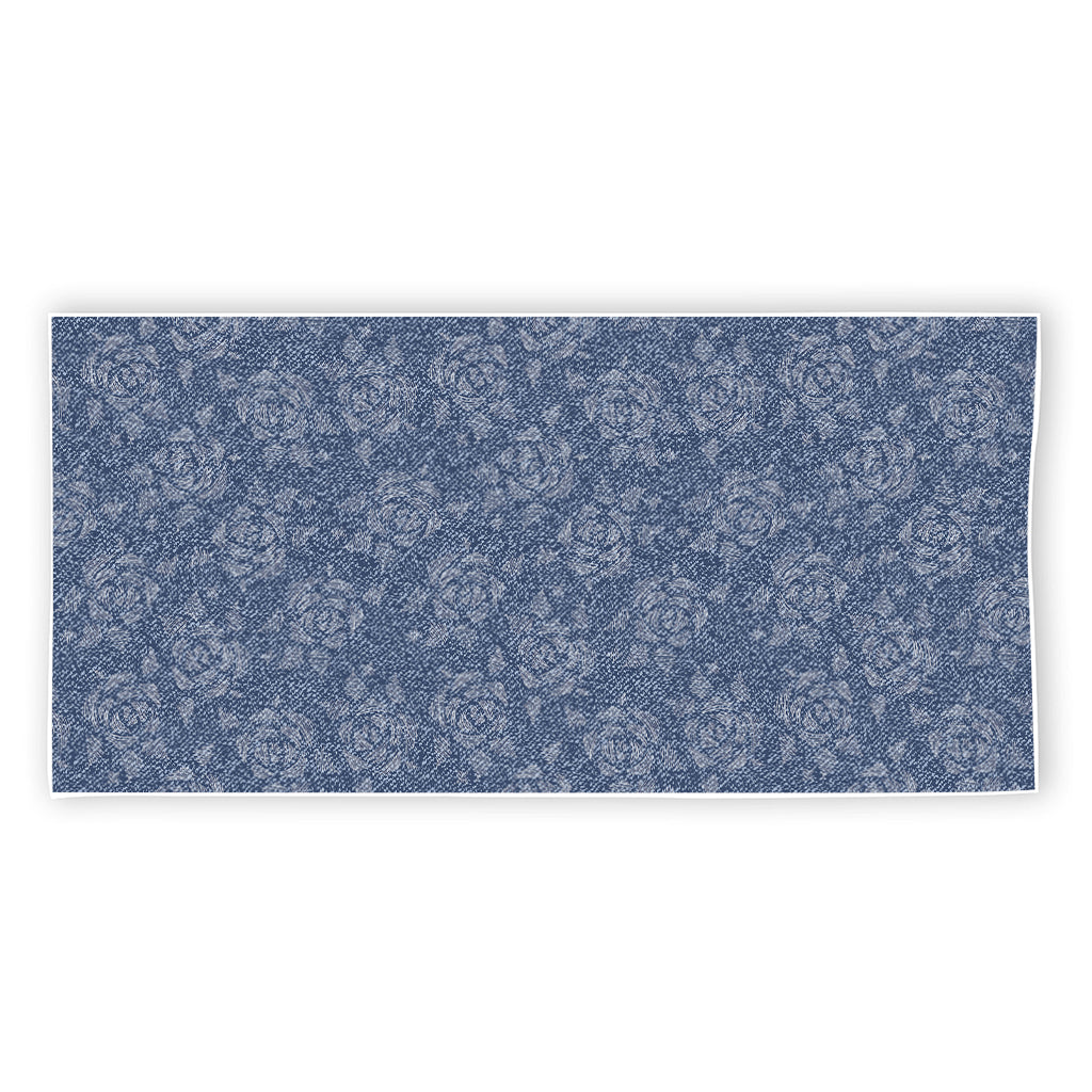 Rose Denim Jeans Pattern Print Beach Towel