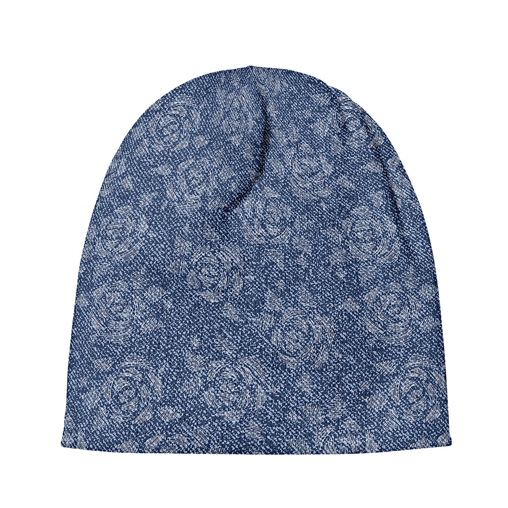 Rose Denim Jeans Pattern Print Beanie