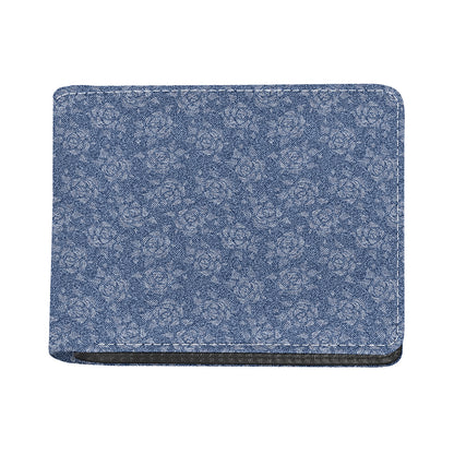 Rose Denim Jeans Pattern Print Bifold Wallet