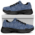 Rose Denim Jeans Pattern Print Black Chunky Shoes