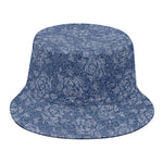 Rose Denim Jeans Pattern Print Bucket Hat