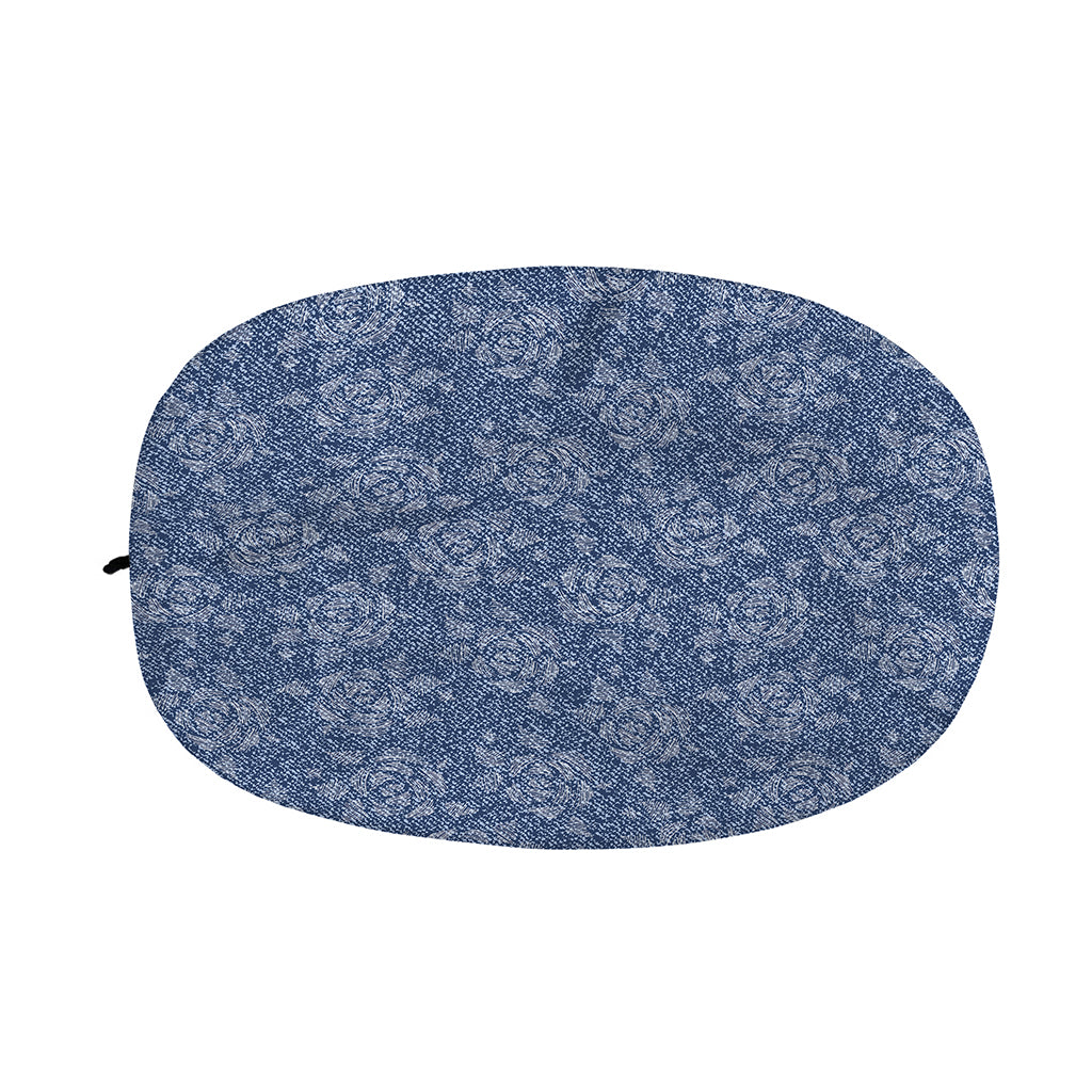 Rose Denim Jeans Pattern Print Car Side Mirror Covers
