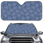 Rose Denim Jeans Pattern Print Car Windshield Sun Shade