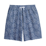 Rose Denim Jeans Pattern Print Cotton Shorts