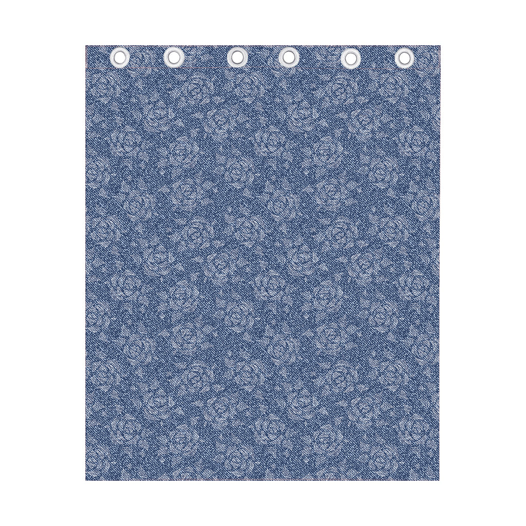 Rose Denim Jeans Pattern Print Curtain