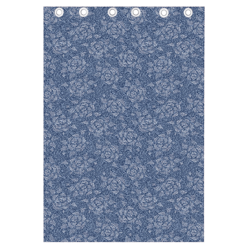 Rose Denim Jeans Pattern Print Curtain