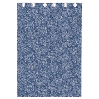Rose Denim Jeans Pattern Print Curtain
