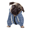 Rose Denim Jeans Pattern Print Dog Zip Up Hoodie