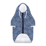 Rose Denim Jeans Pattern Print Dog Zip Up Hoodie